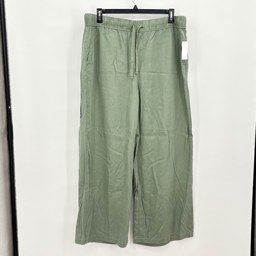 Nine West Jeans Women XXL Olive Green Wide Leg Lightweight Twill Pants NEW NWT
